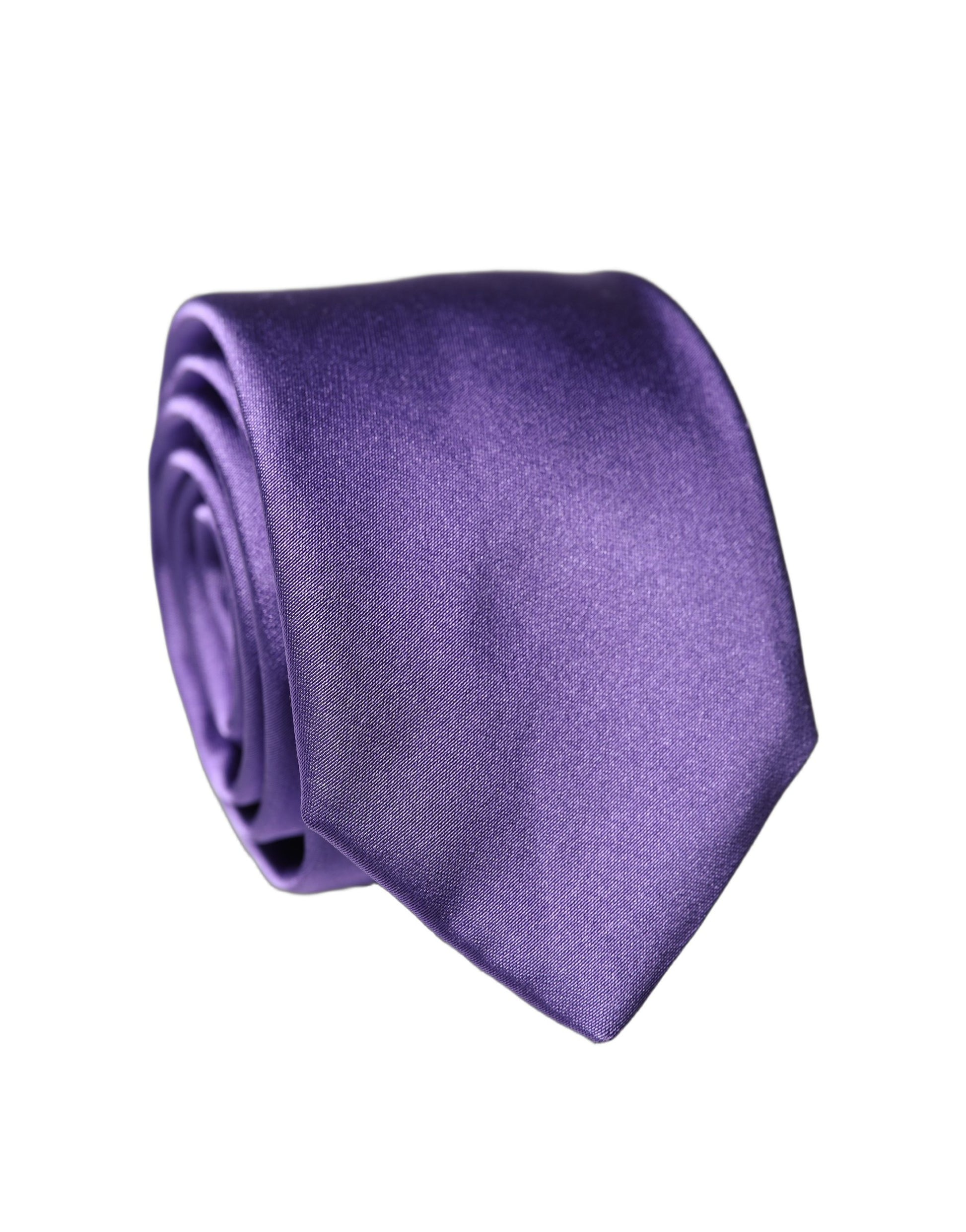 Dolce & Gabbana Purple Satin Silk Adjustable Necktie