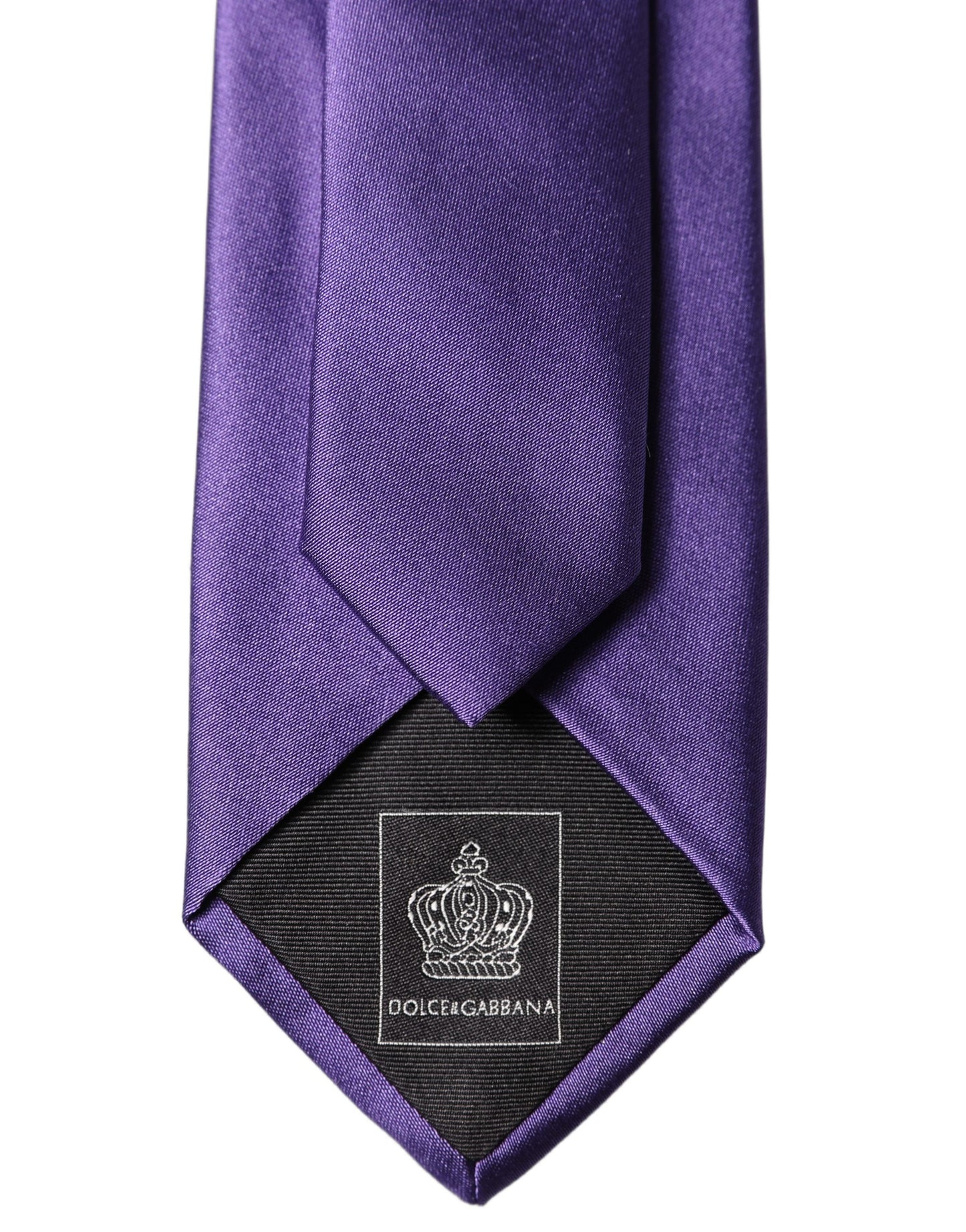 Dolce & Gabbana Purple Satin Silk Adjustable Necktie
