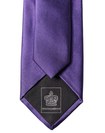Dolce & Gabbana Purple Satin Silk Adjustable Necktie