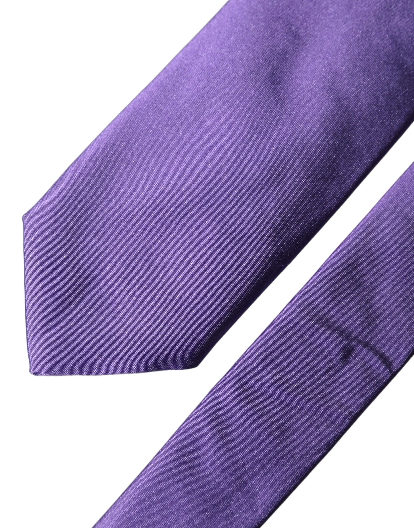 Dolce & Gabbana Purple Satin Silk Adjustable Necktie