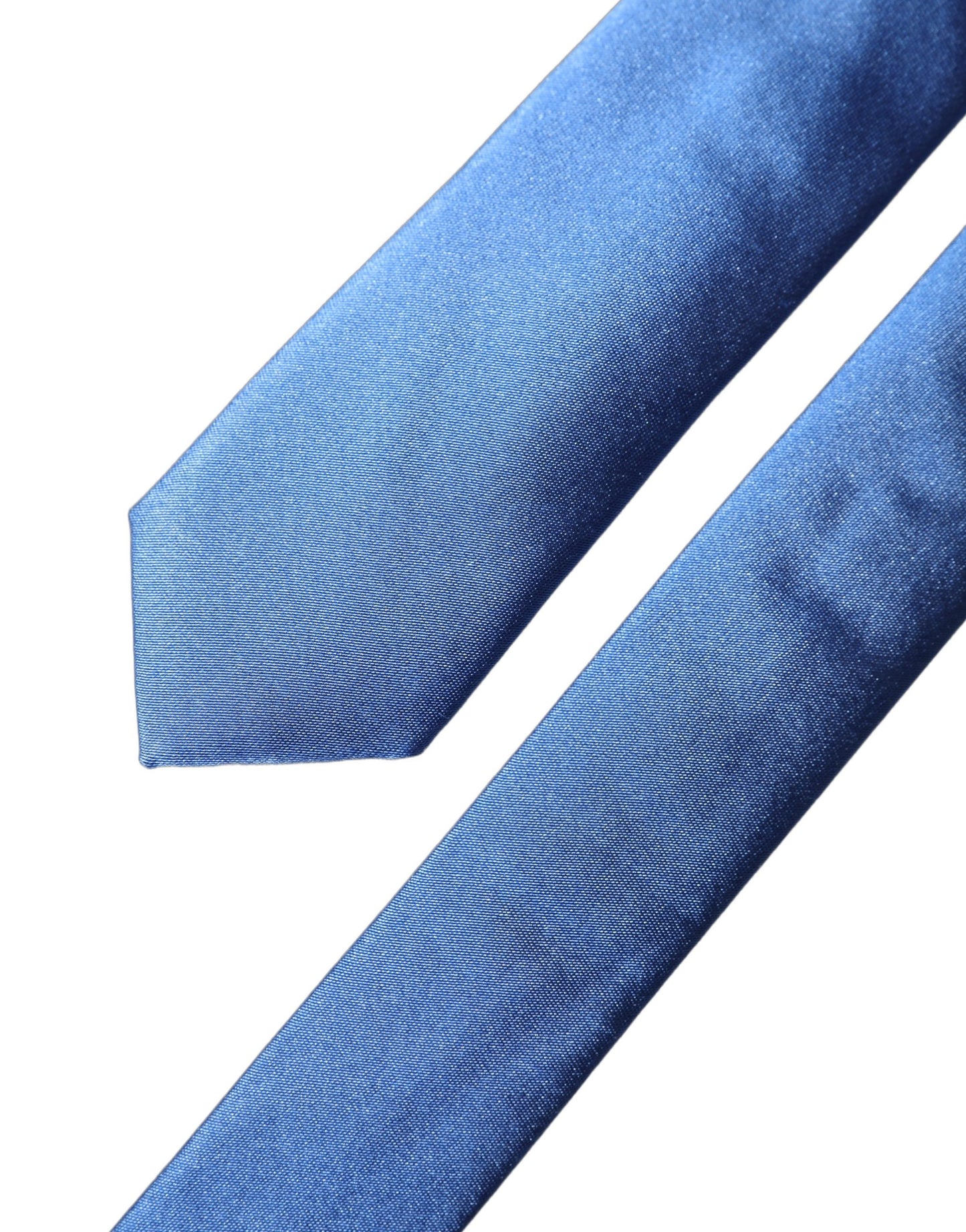 Dolce & Gabbana Blue Satin 100% Silk Adjustable Men Tied Necktie