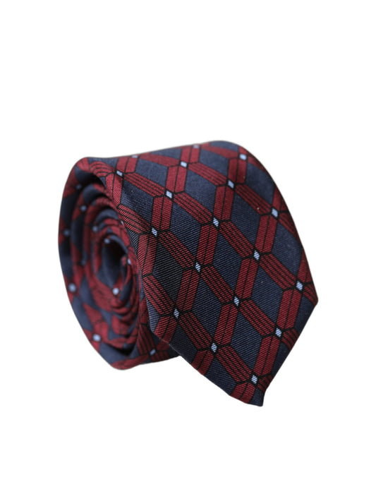 Dolce & Gabbana Blue Red Patterned Silk Necktie