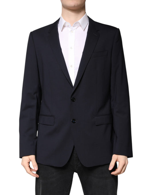 Dolce & Gabbana MARTINI Dark Blue Wool Single Breasted Blazer