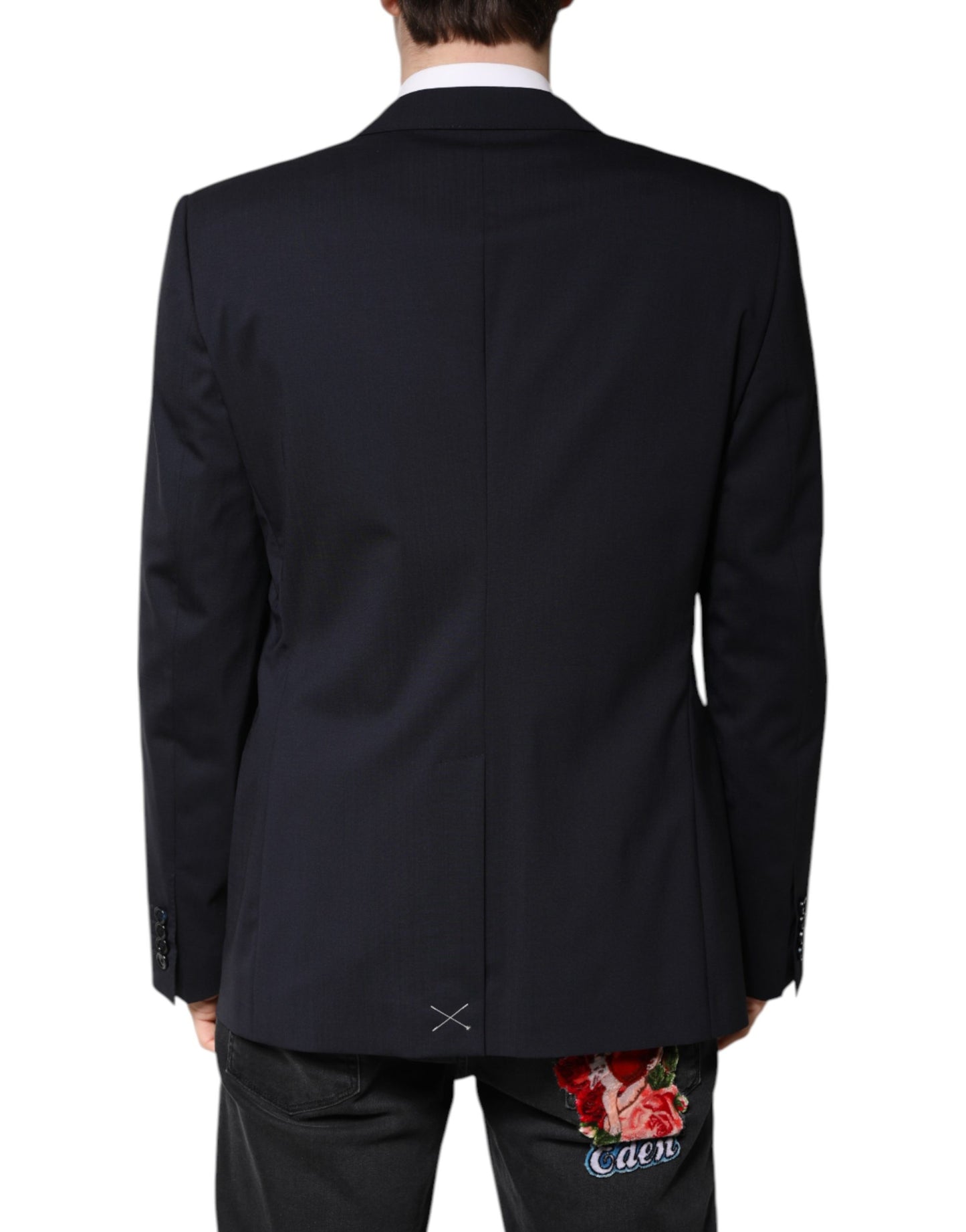 Dolce & Gabbana MARTINI Dark Blue Wool Single Breasted Blazer