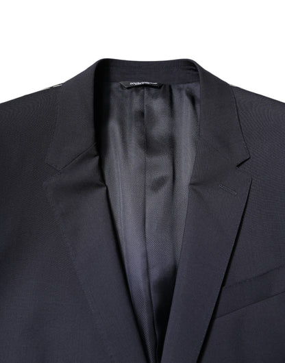 Dolce & Gabbana MARTINI Dark Blue Wool Single Breasted Blazer