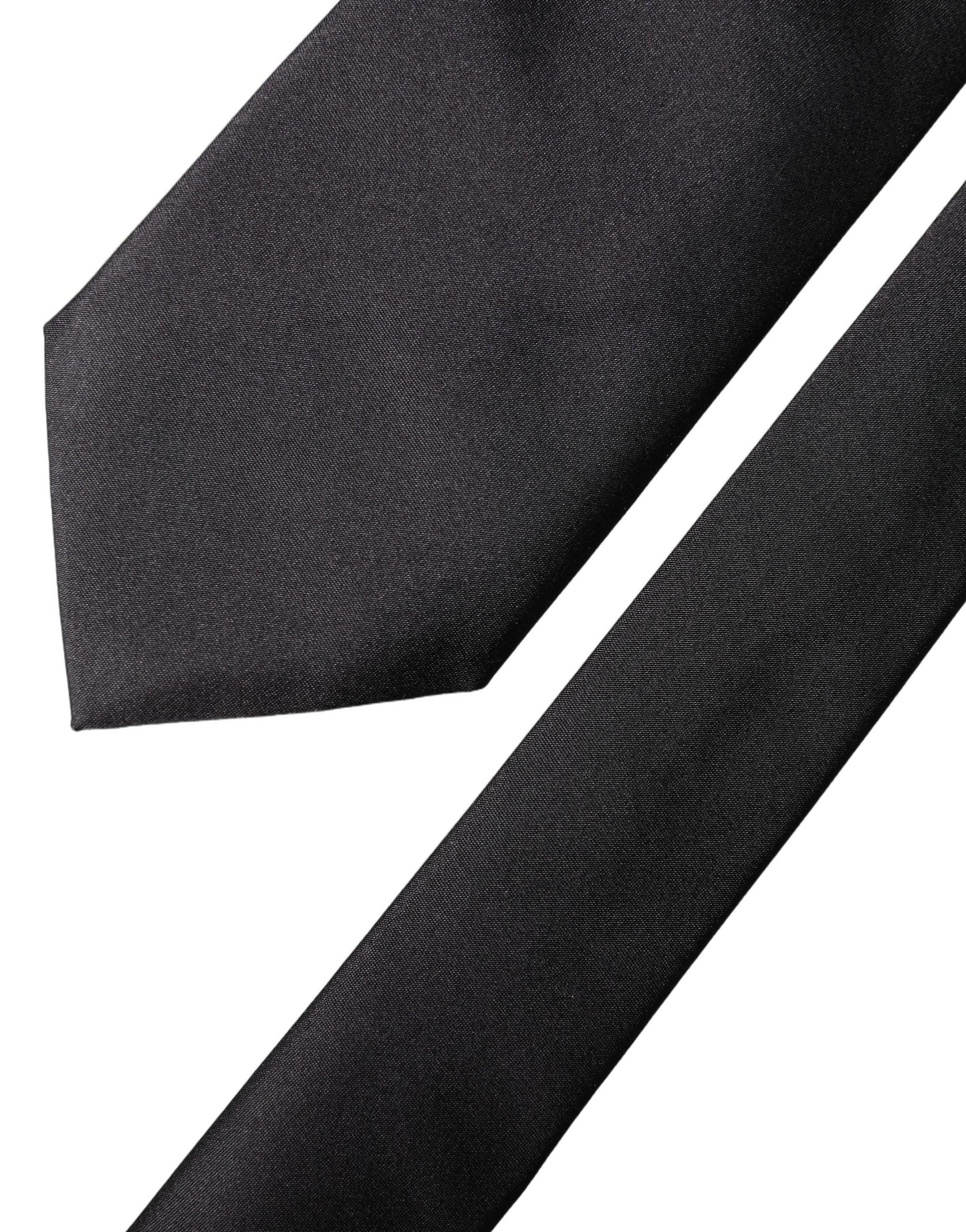 Dolce & Gabbana Black Satin 100% Silk Adjustable Tied Necktie