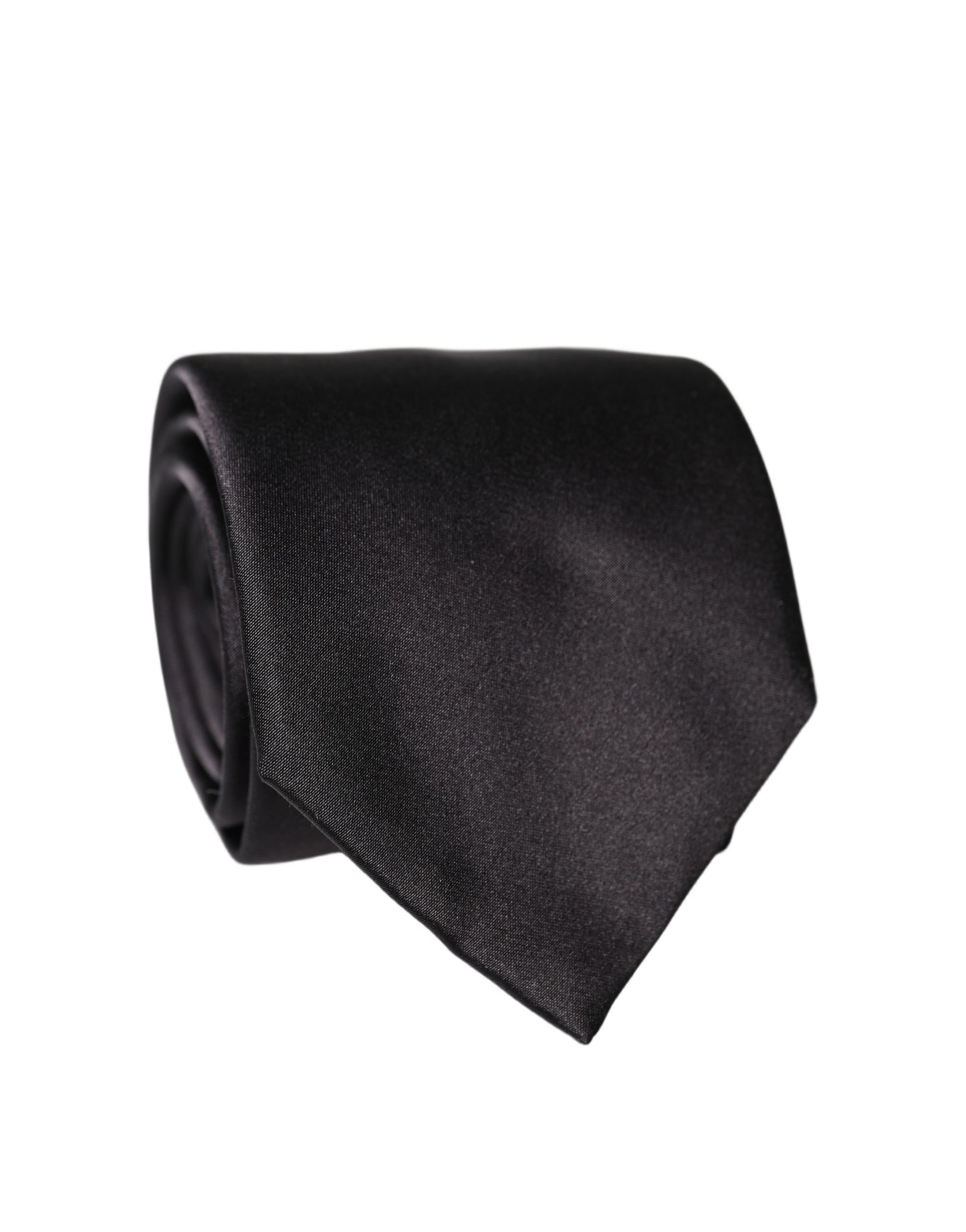 Dolce & Gabbana Black Satin 100% Silk Adjustable Tied Necktie