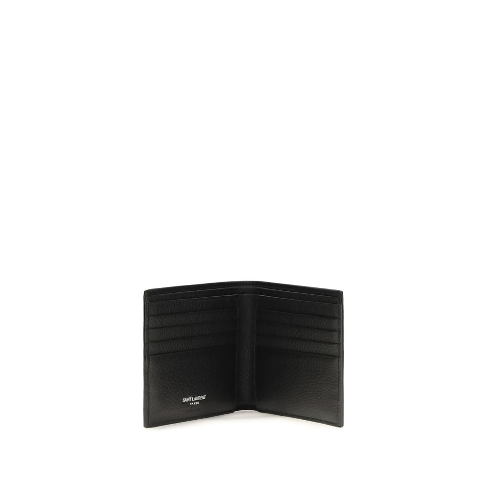 Saint Laurent Black Grained Leather Wallet