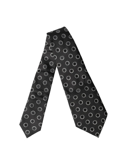 Dolce & Gabbana Black White Polka Dot Silk Adjustable Neck Tie for Women