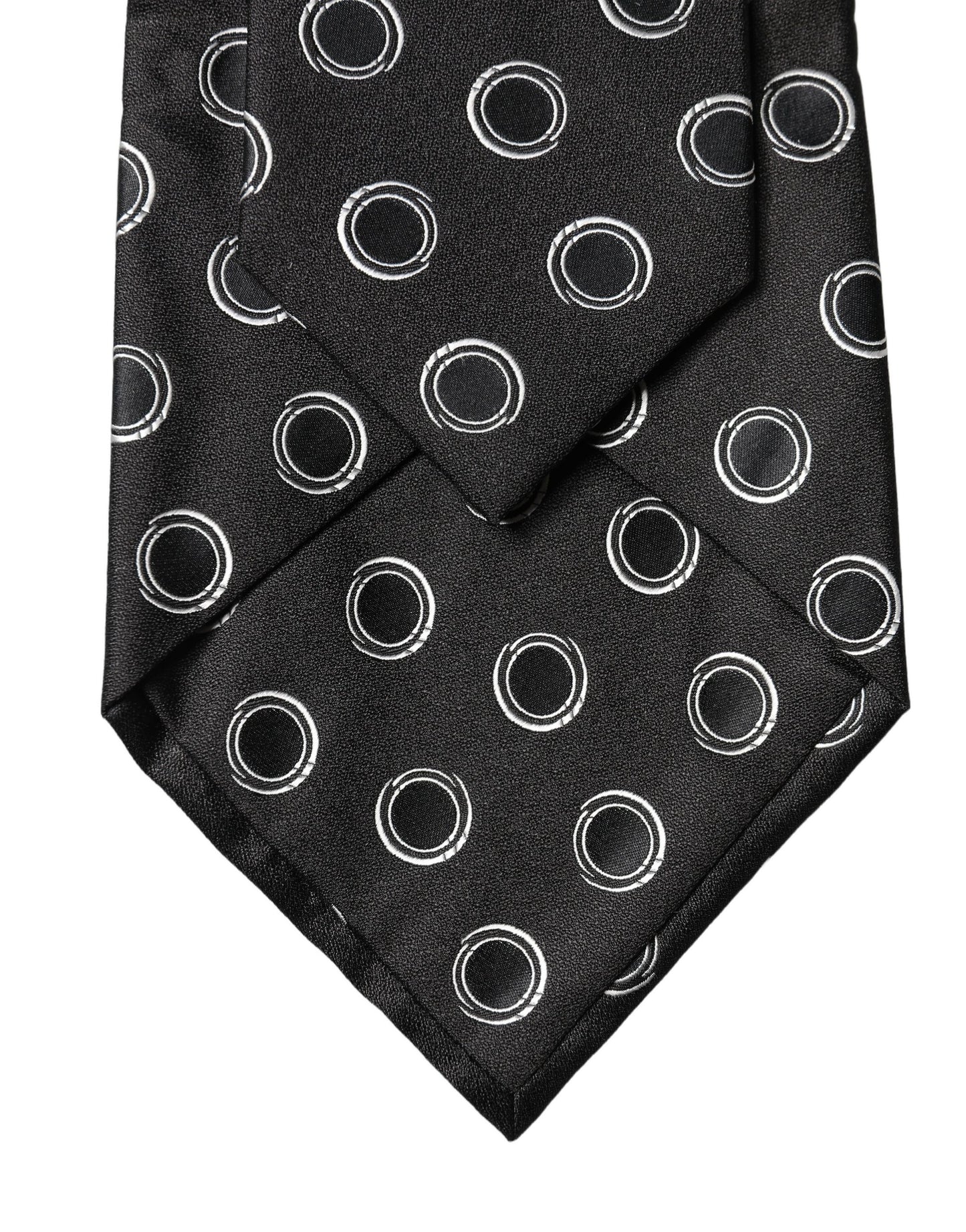 Dolce & Gabbana Black White Polka Dot Silk Adjustable Neck Tie for Women
