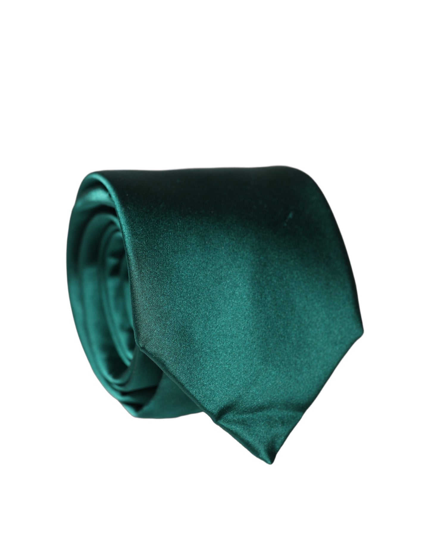 Dolce & Gabbana Dark Green Satin Silk Adjustable Necktie