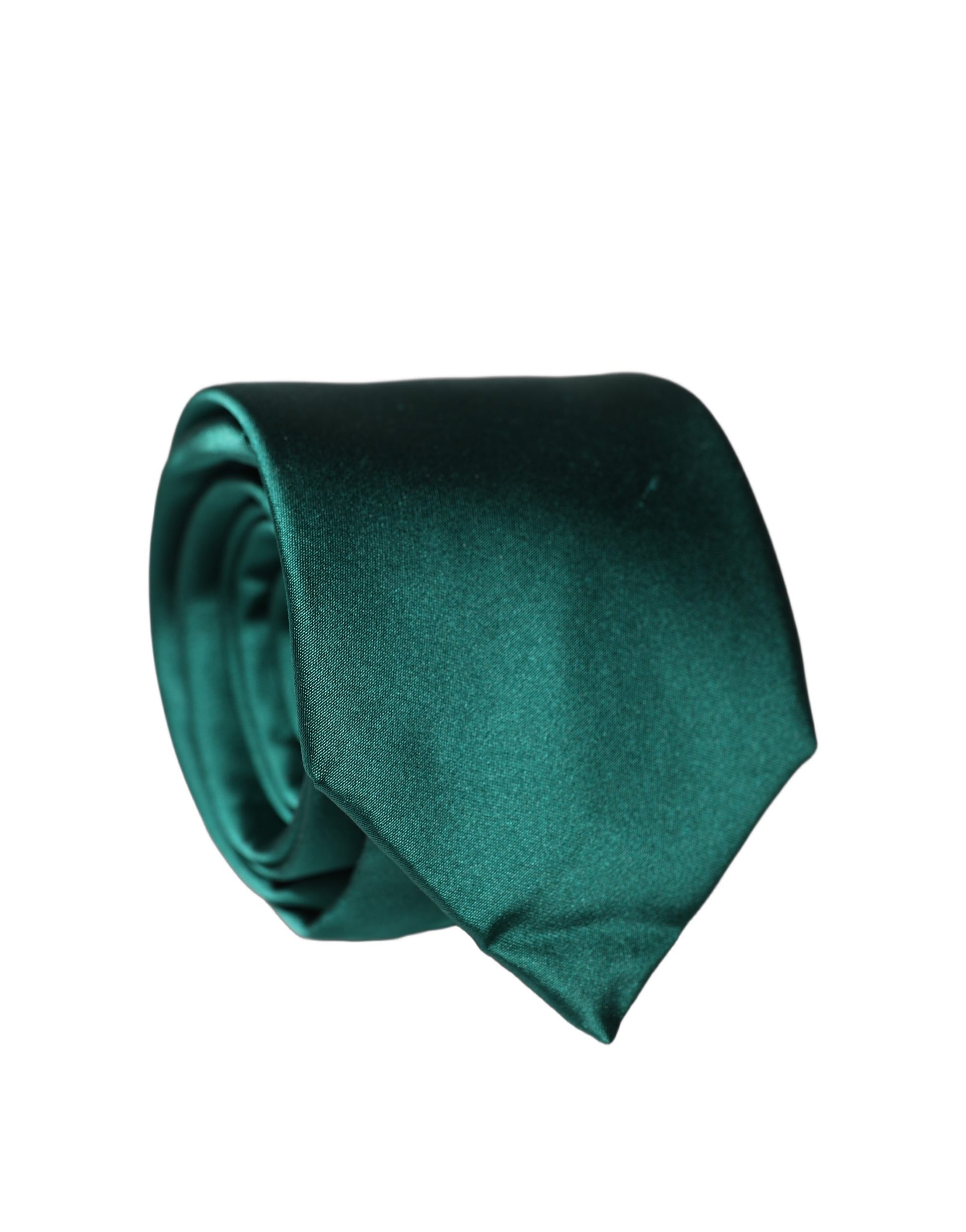Dolce & Gabbana Dark Green Satin Silk Adjustable Necktie