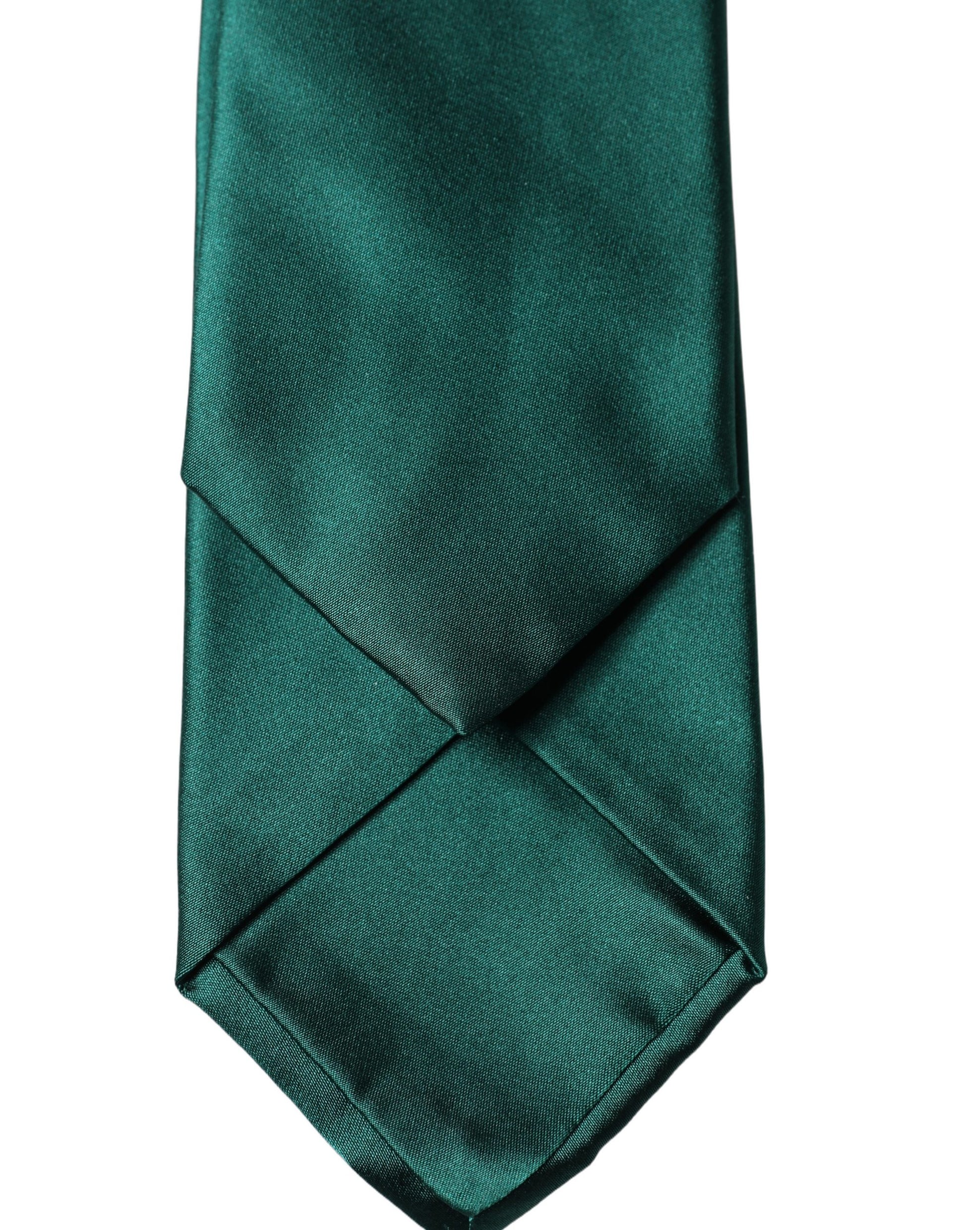 Dolce & Gabbana Dark Green Satin Silk Adjustable Necktie