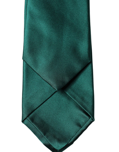 Dolce & Gabbana Dark Green Satin Silk Adjustable Necktie