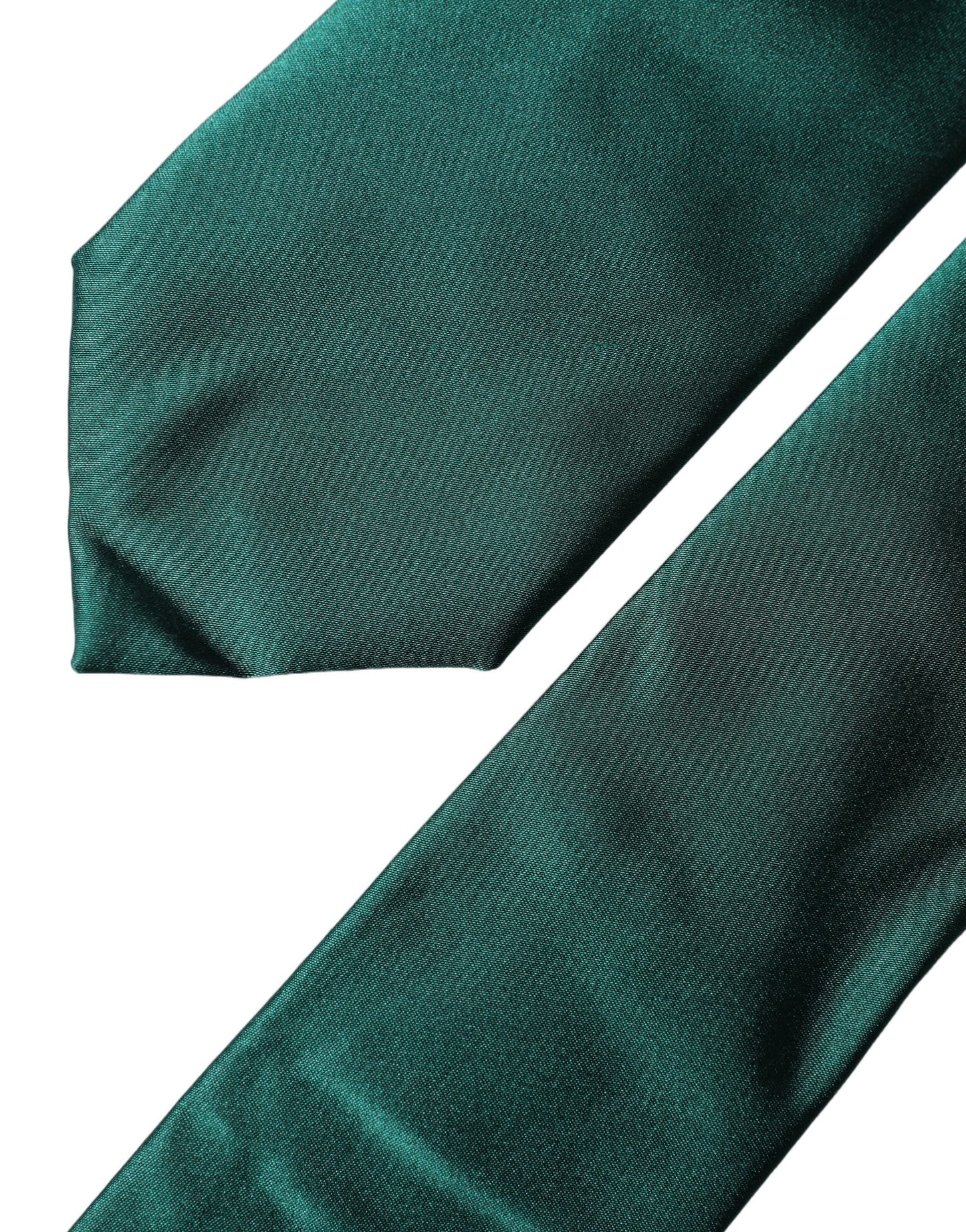 Dolce & Gabbana Dark Green Satin Silk Adjustable Necktie