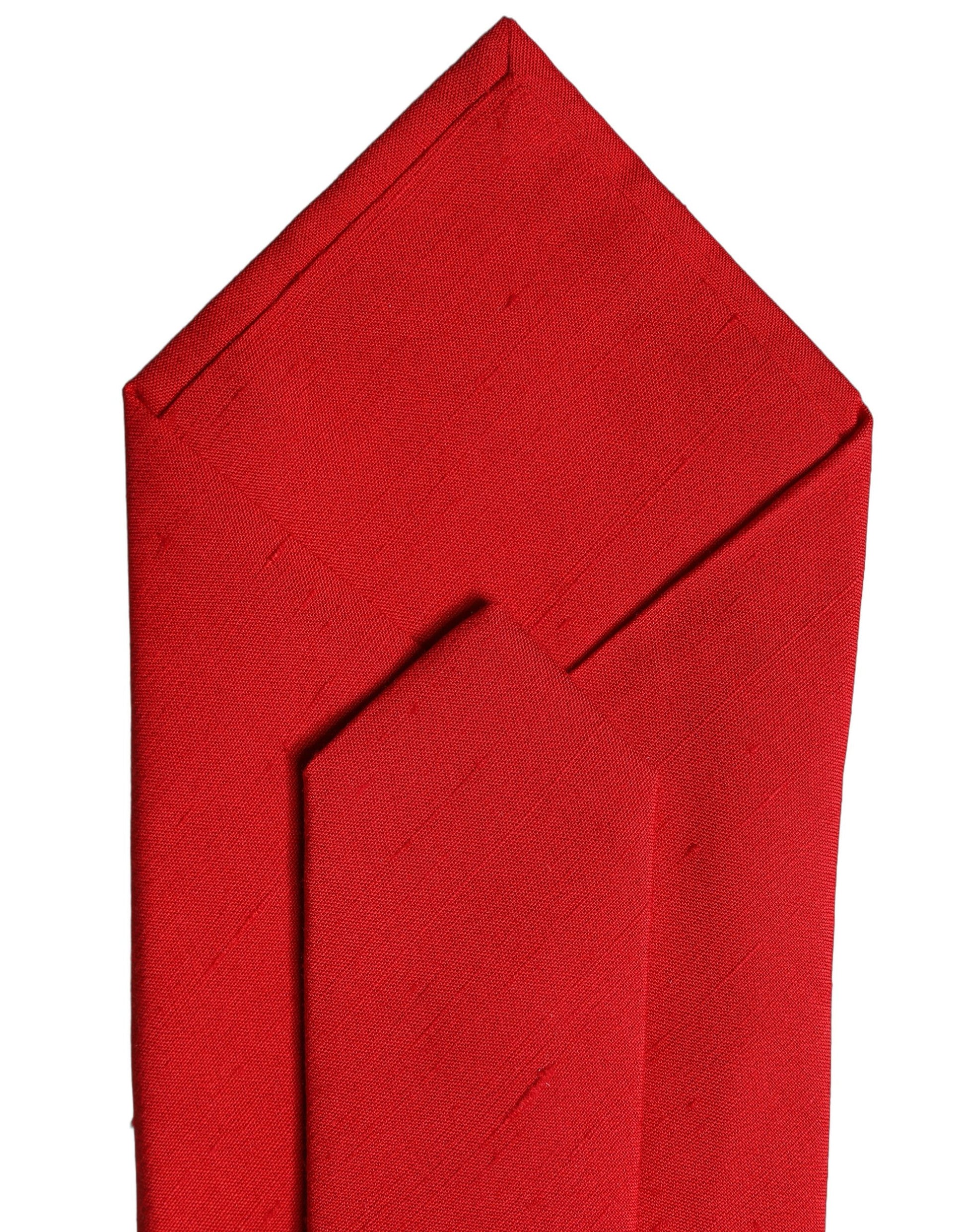 Dolce & Gabbana Red Solid Silk Cotton Adjustable Necktie