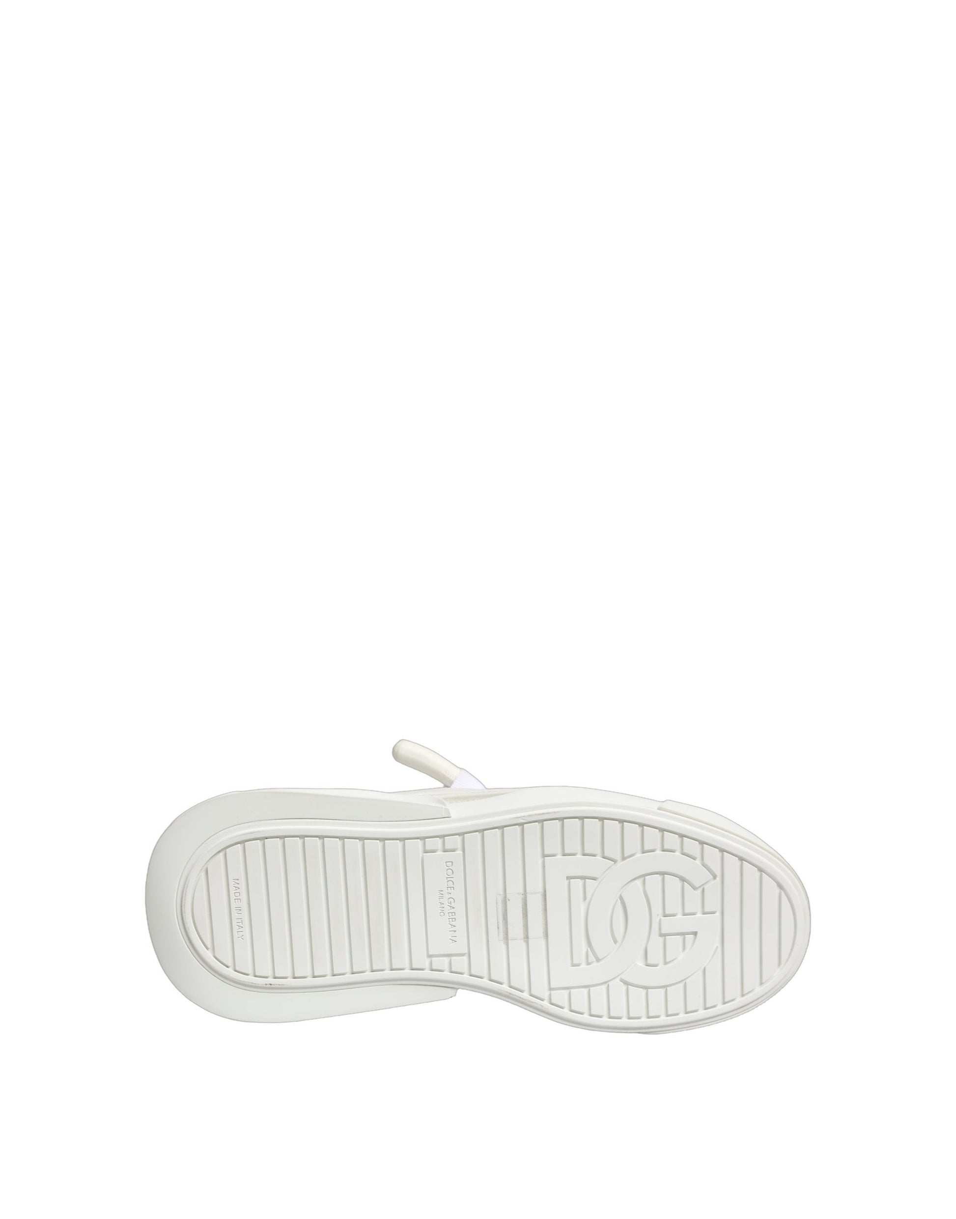 Dolce & Gabbana White Calfskin Leather Low Top Sneakers