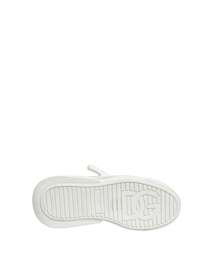 Dolce & Gabbana White Calfskin Leather Low Top Sneakers