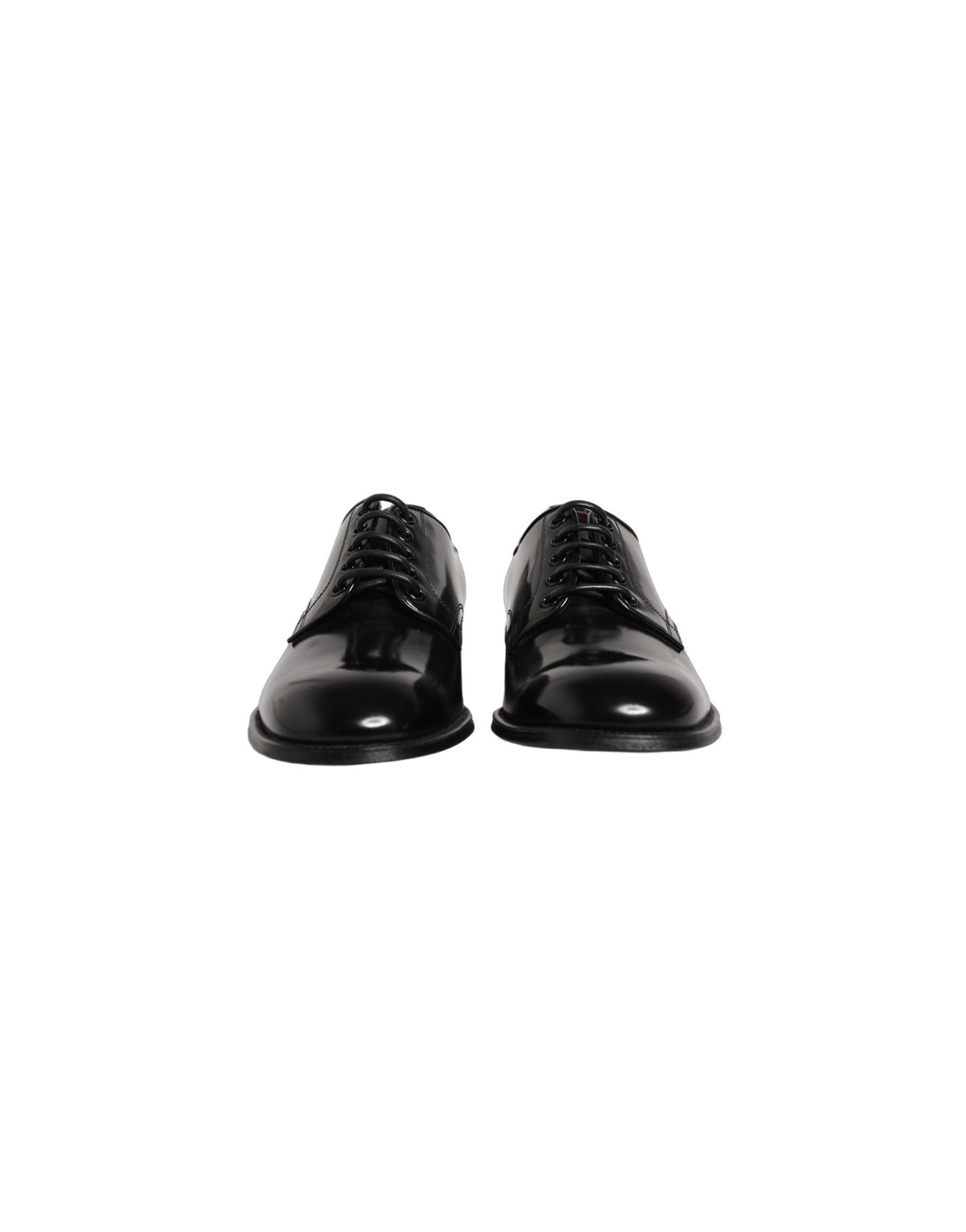 Dolce & Gabbana Black Calfskin Leather Derby Dress Shoes