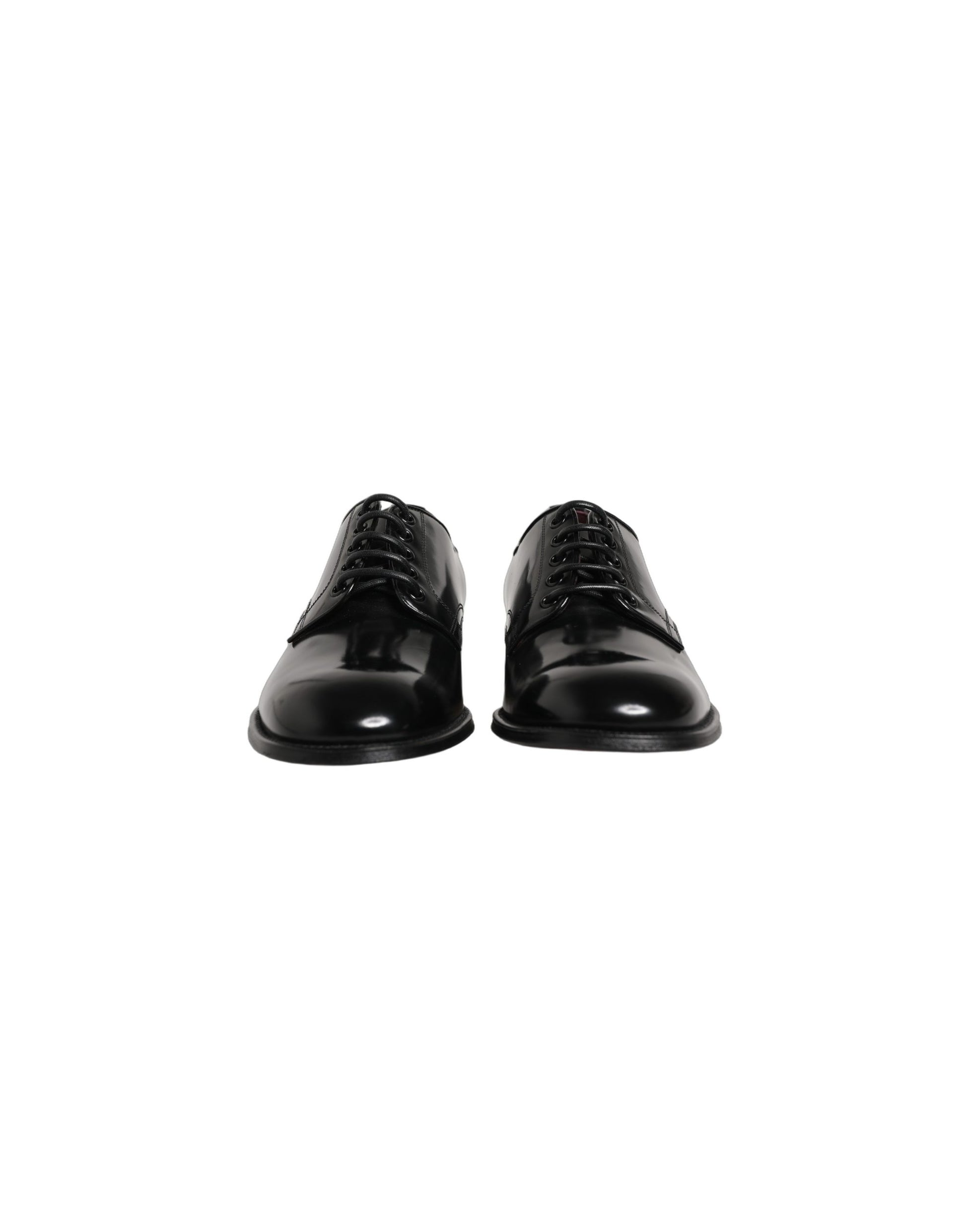 Dolce & Gabbana Black Calfskin Leather Derby Dress Shoes