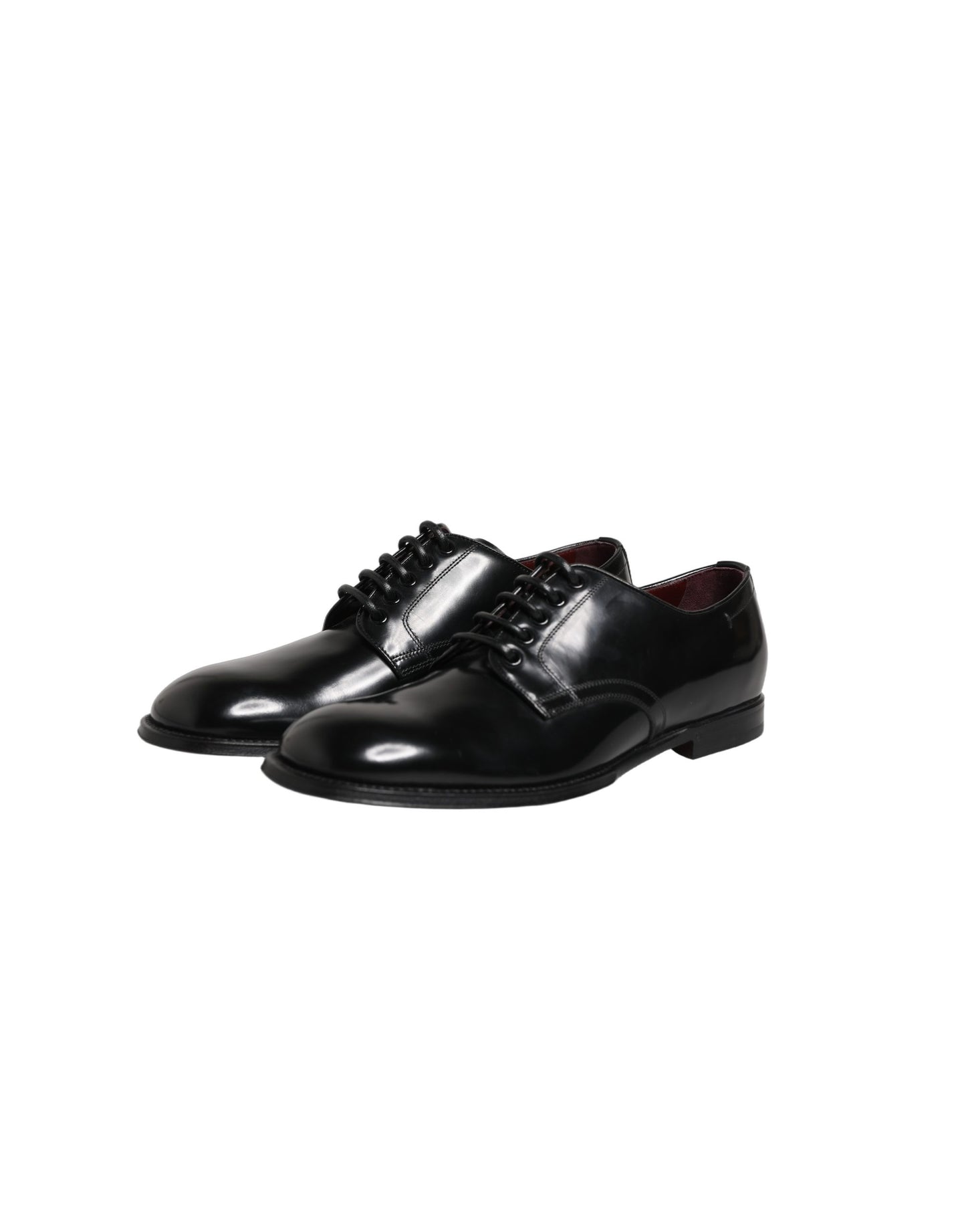 Dolce & Gabbana Black Calfskin Leather Derby Dress Shoes
