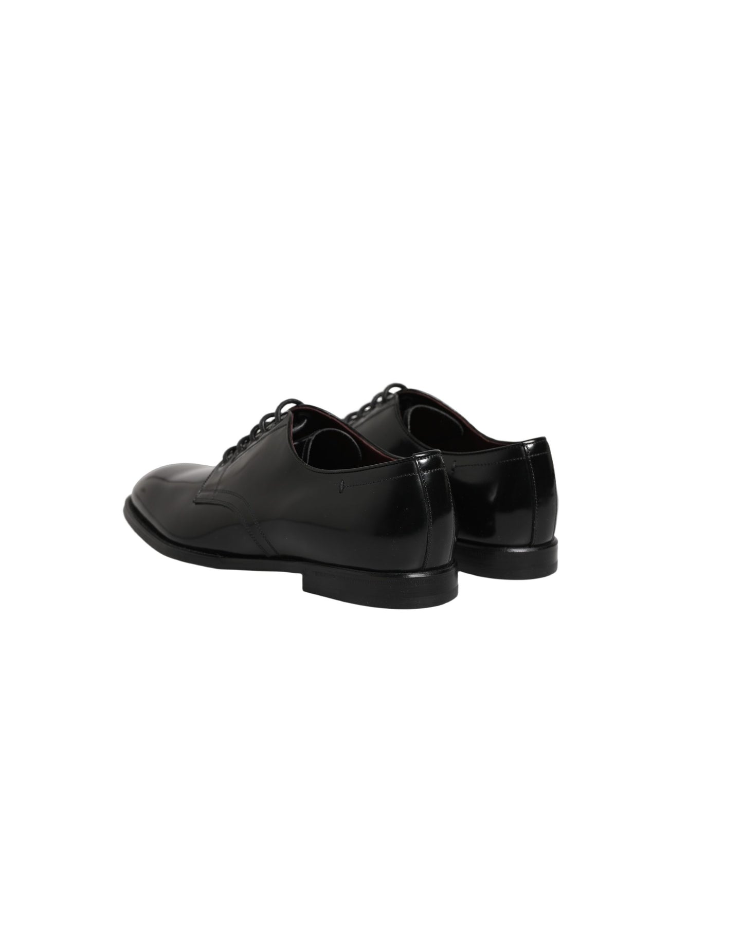 Dolce & Gabbana Black Calfskin Leather Derby Dress Shoes