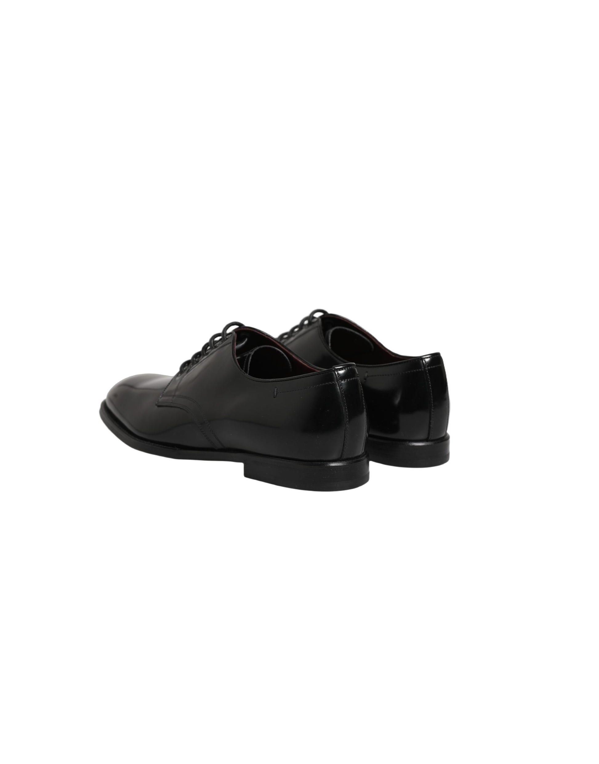 Dolce & Gabbana Black Calfskin Leather Derby Dress Shoes