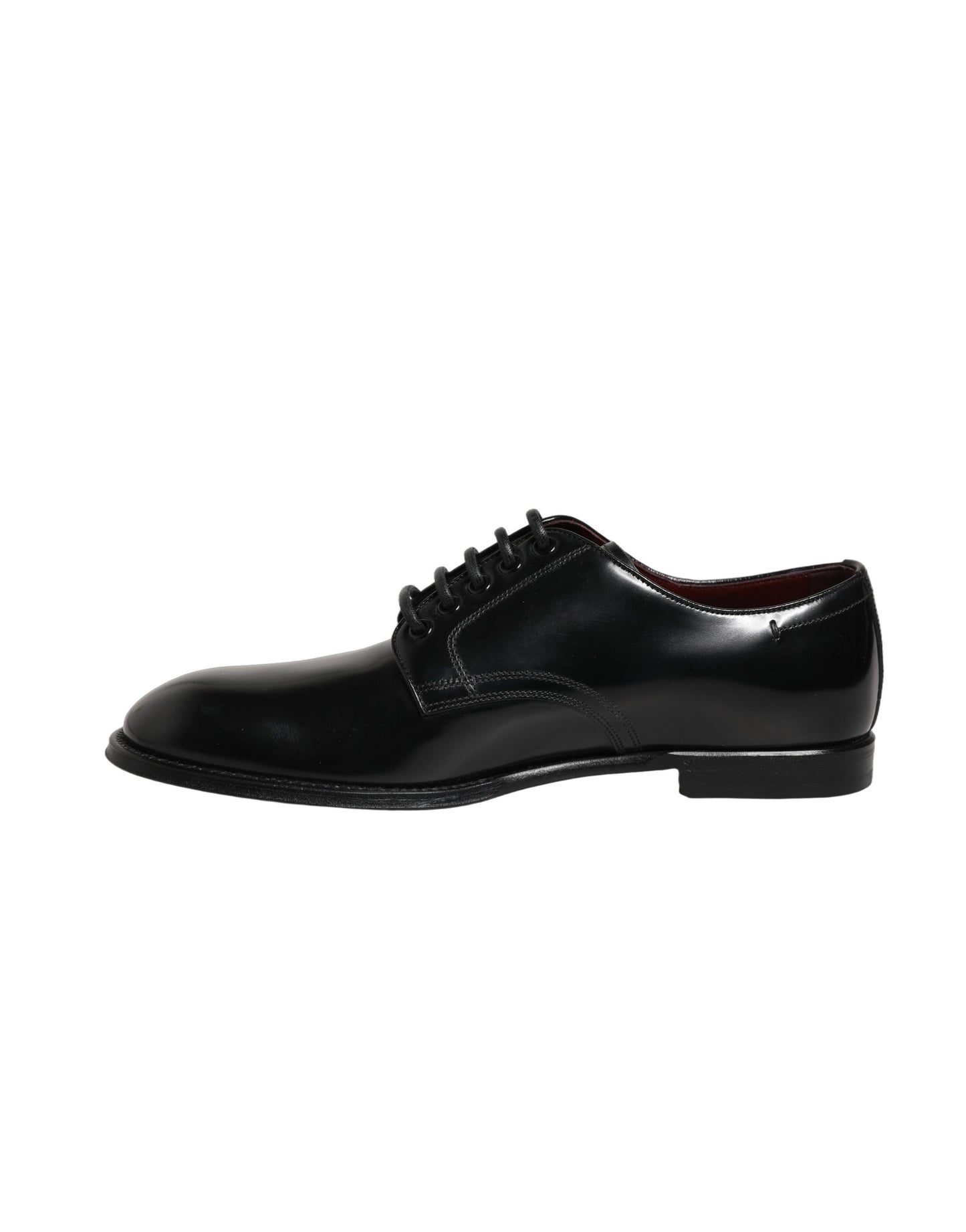 Dolce & Gabbana Black Calfskin Leather Derby Dress Shoes