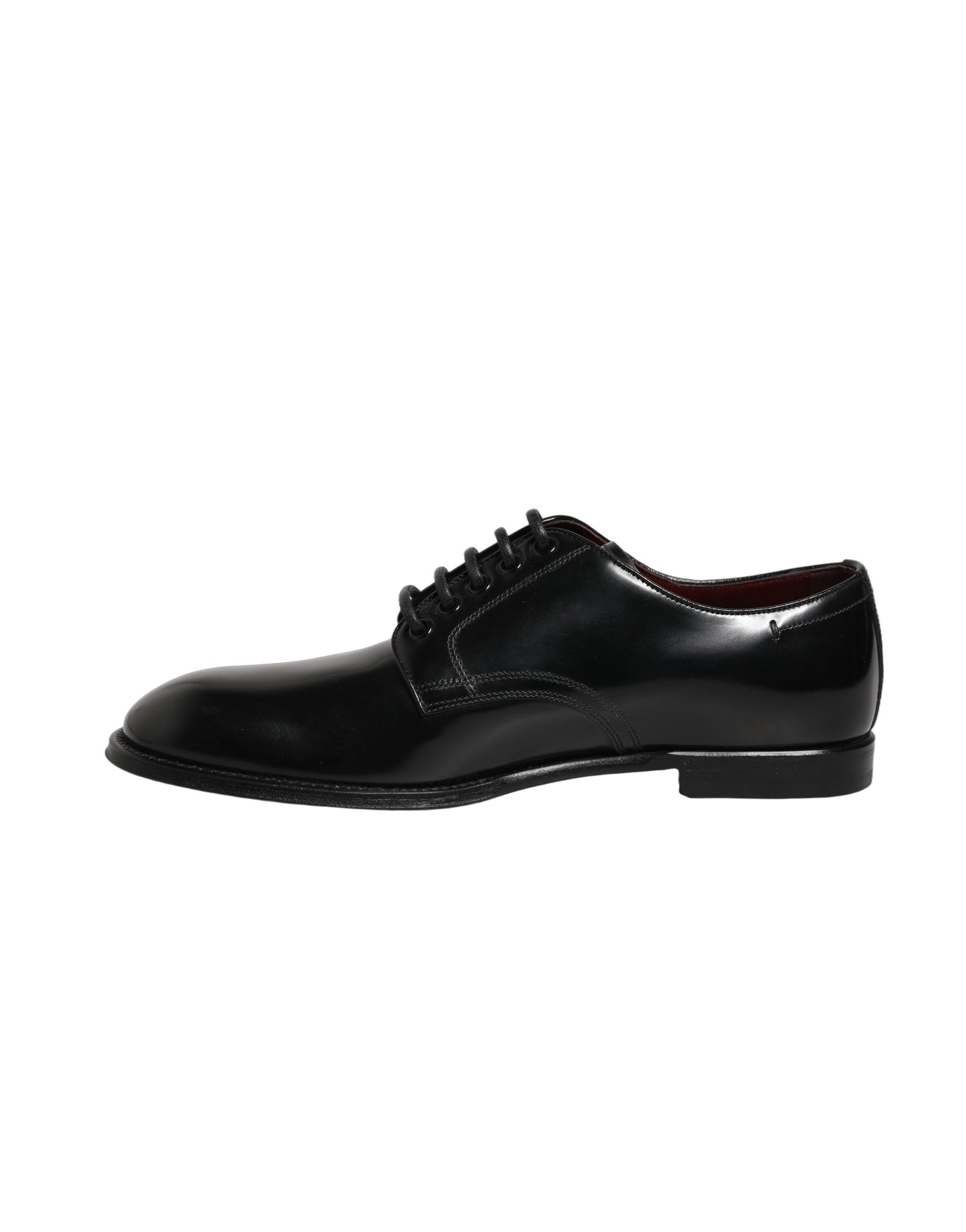 Dolce & Gabbana Black Calfskin Leather Derby Dress Shoes