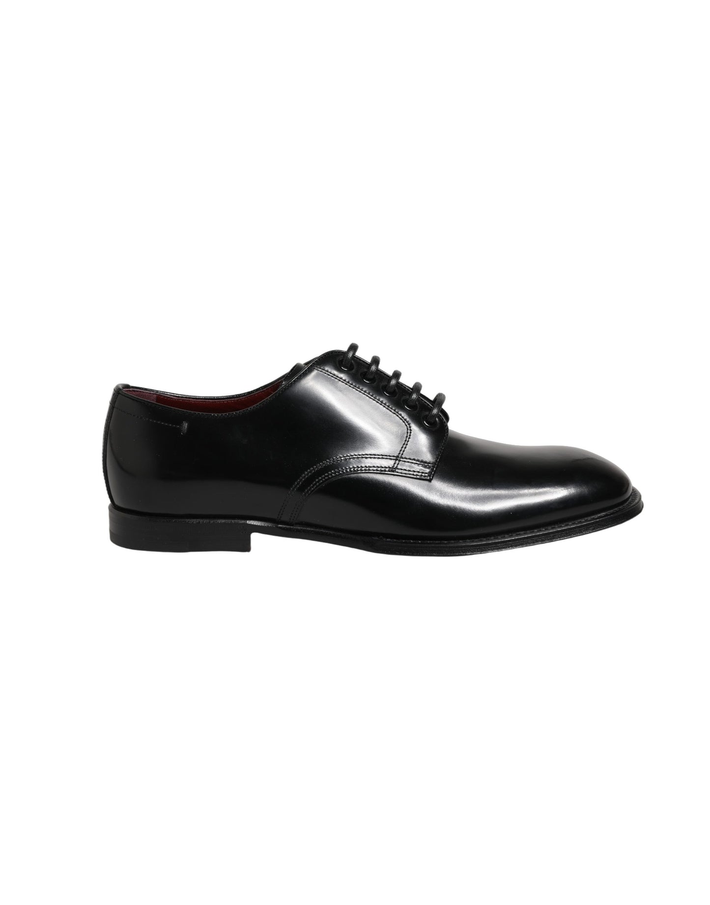 Dolce & Gabbana Black Calfskin Leather Derby Dress Shoes
