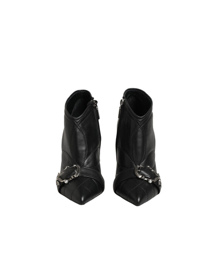 Dolce & Gabbana Black Devotion Quilted Buckled Boots