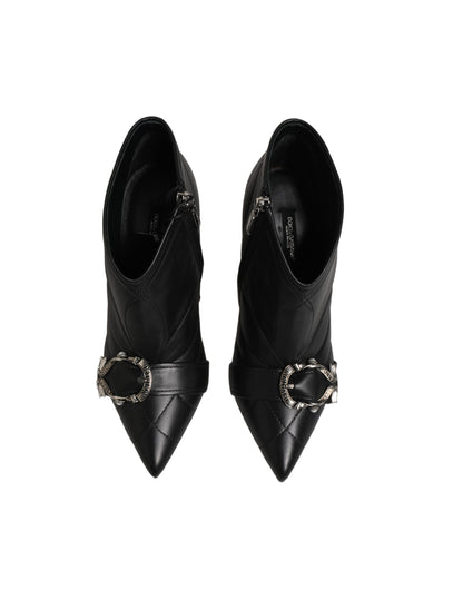 Dolce & Gabbana Black Devotion Quilted Buckled Boots