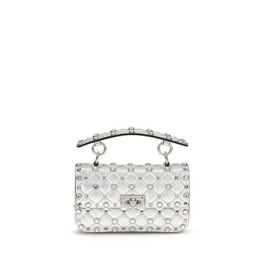 Valentino Garavani Silver Rockstud Spike Leather Handbag