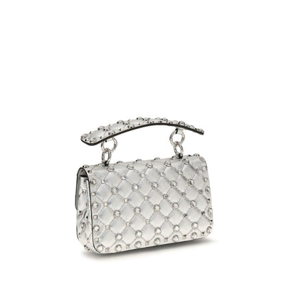 Valentino Garavani Silver Rockstud Spike Leather Handbag