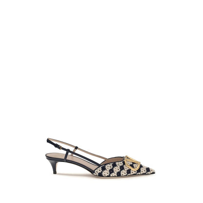 Valentino Garavani VLogo Signature Slingback Crochet Pumps