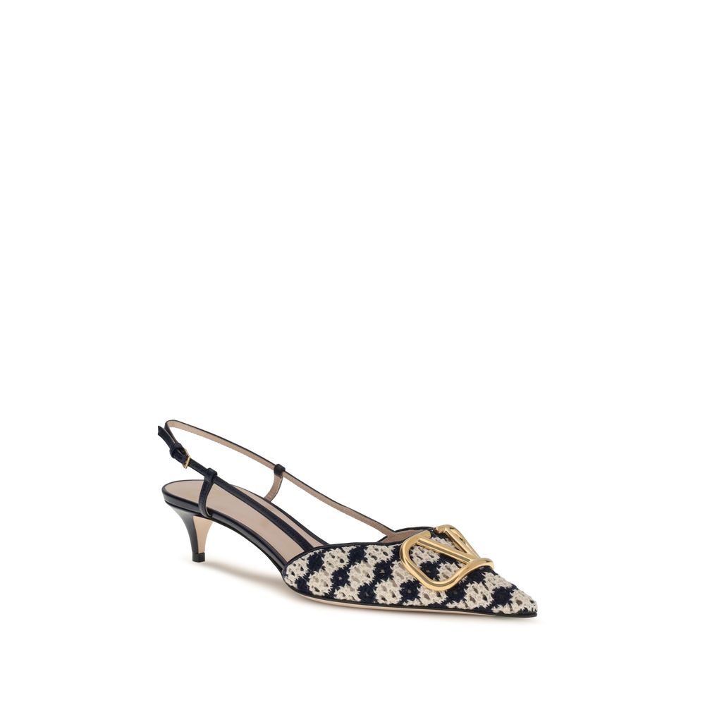 Valentino Garavani VLogo Signature Slingback Crochet Pumps