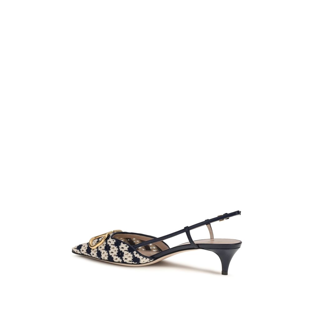 Valentino Garavani VLogo Signature Slingback Crochet Pumps