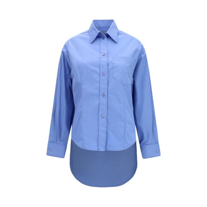 Balenciaga Asymmetric Blue Cotton Shirt