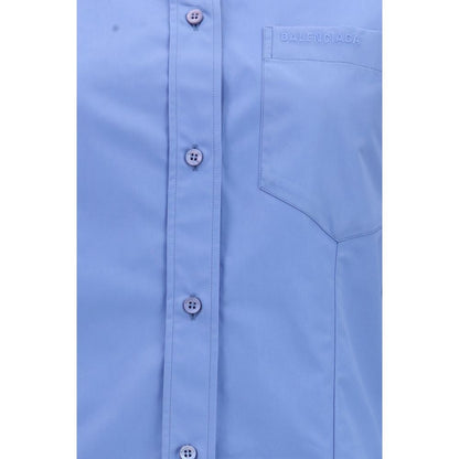 Balenciaga Asymmetric Blue Cotton Shirt