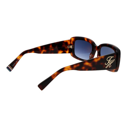 Tommy Hilfiger Women’s Sunglasses – Brown Rectangle Frame, Blue Gradient Lenses