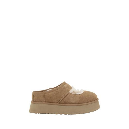 UGG Bea Mary Jane Slippers - Beige Leather Flats