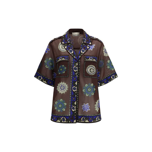 Alemais Brown Ramie Pattern Shirt - Jasper Shirt