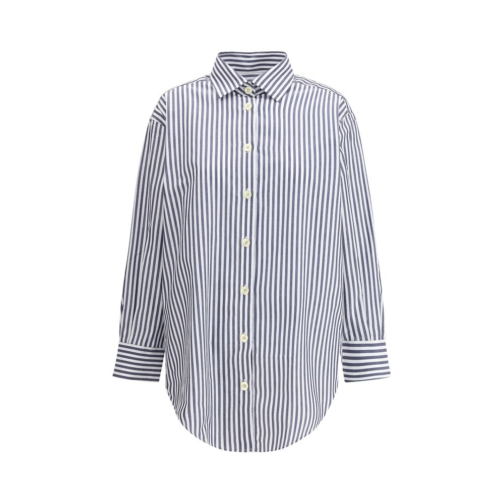 Deperlu Blue Cotton Shirt - Elegant Casual Wear