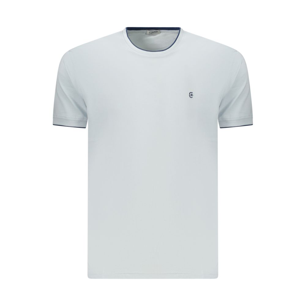 Coveri Moving Blue Cotton T-Shirt – Effortless Style, Everyday Comfort