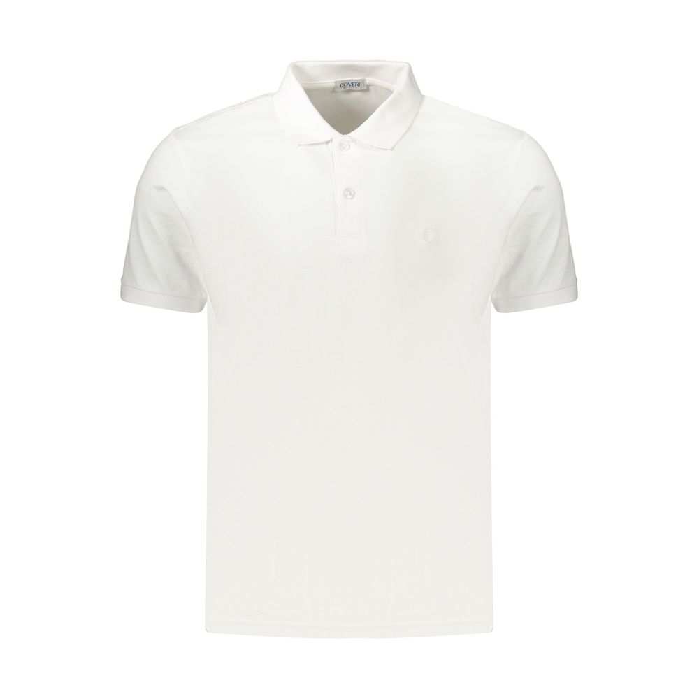 Coveri Moving White Cotton Polo Shirt - Casual Elegance Redefined