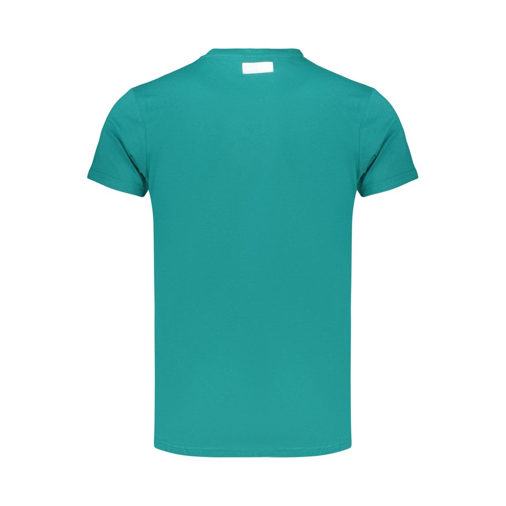 Bikkembergs Green Cotton Short-Sleeve T-Shirt with Logo and Print