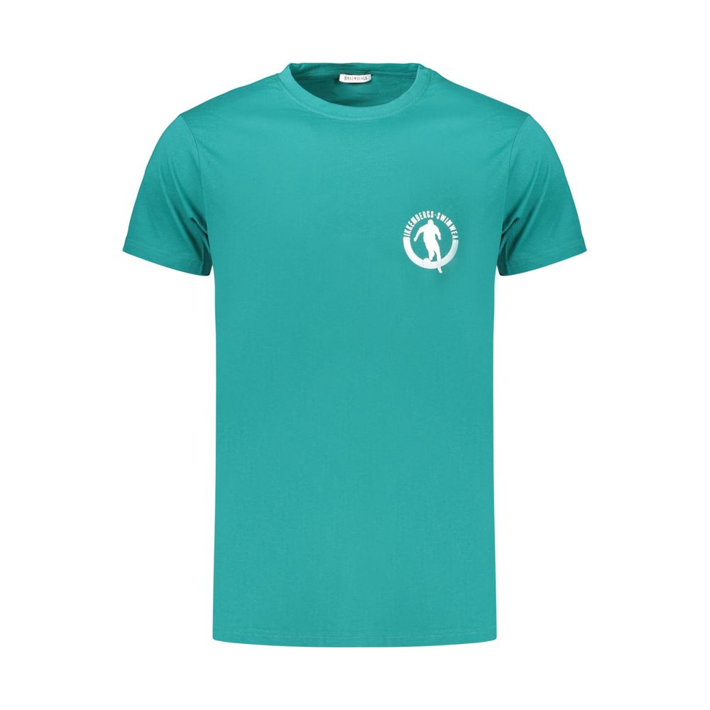 Bikkembergs Green Cotton Pupino T-Shirt with Logo Print
