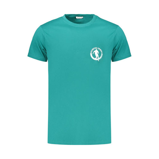 Bikkembergs Green Cotton Pupino T-Shirt with Logo Print