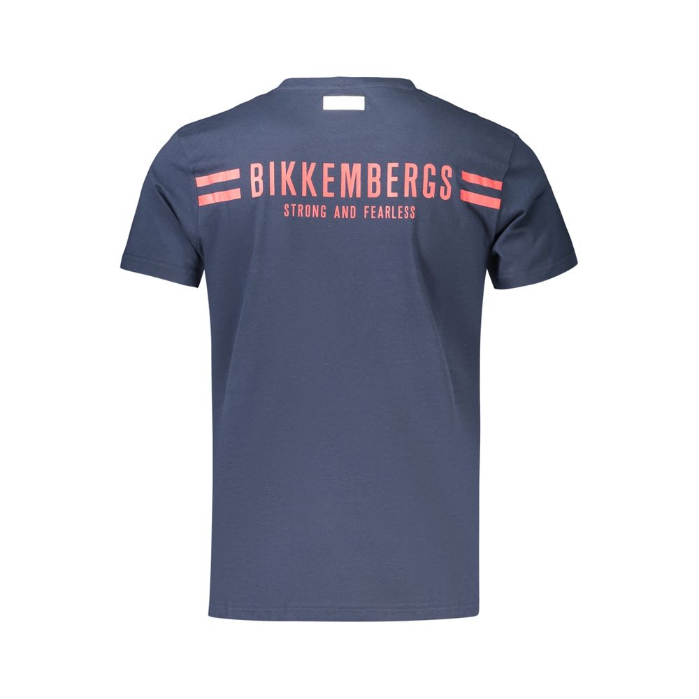 Bikkembergs Bold Vertical Stripe Cotton T-Shirt - Blue - 3XL