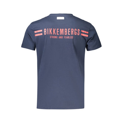 Bikkembergs Bold Vertical Stripe Cotton T-Shirt - Blue - 3XL